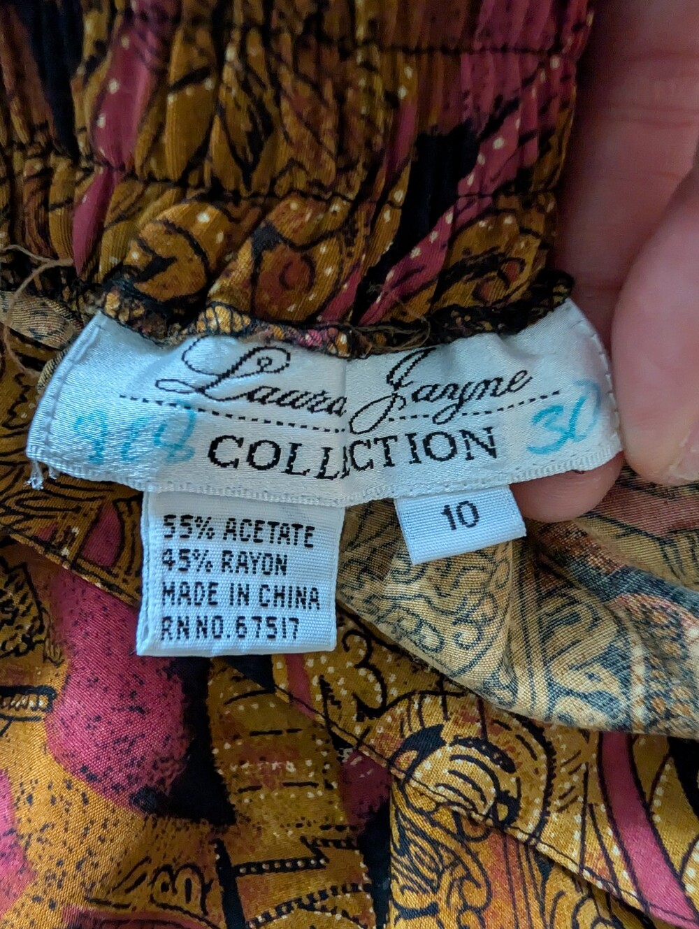Vintage Maximalist High Waisted Baroque Print Trousers Mob Wife Sz 10 Medium - Picture 9 of 15